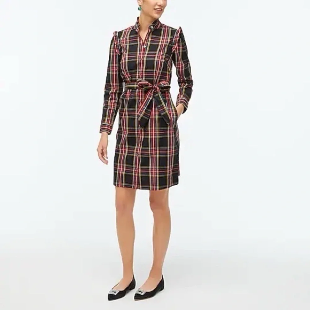 J. crew Ruffleneck mini shirtdress size 16